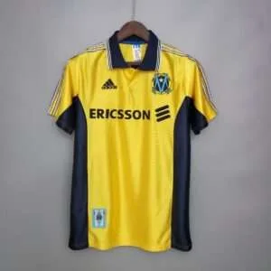 Vue avant du maillot vintage Olympique de Marseille "Centenaire" 1998/1999.