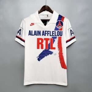 Vue avant du maillot vintage Paris Saint-Germain Domicile 1990/1991.