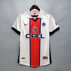 Vue avant du maillot vintage Paris Saint-Germain Extérieur 1998/1999.