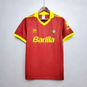 Vue avant du maillot vintage AS Rome Domicile 1991/1992