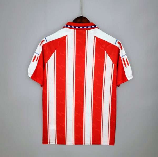Vue arrière du maillot vintage Atlético Madrid Domicile 1994/1995.
