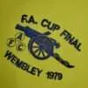 Zoom sur le logo du maillot vintage Arsenal Finale Coupe d'Angleterre 1979