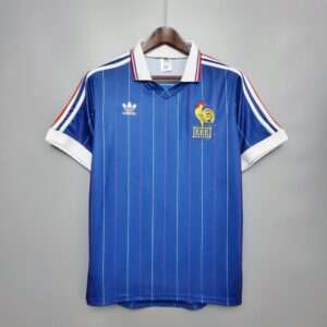 Vue avant du maillot vintage France Domicile Coupe du Monde 1982
