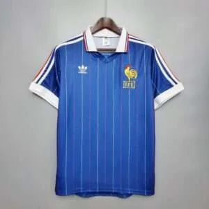 Vue avant du maillot vintage France Domicile Coupe du Monde 1982