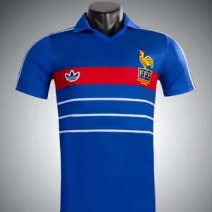 Vue avant du maillot vintage France Domicile Euro 1984