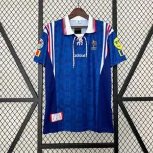 Vue avant du maillot vintage France Domicile Euro 1996