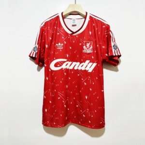 Vue avant du maillot vintage Liverpool Domicile 1989/1991