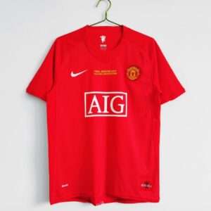 Vue arrière du maillot vintage Manchester United Finale Ligue des Champions 2008