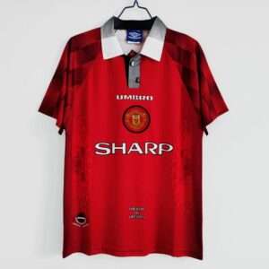 Vue avant du maillot vintage Manchester United Domicile 1996/1998