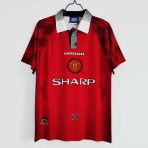 Vue avant du maillot vintage Manchester United Domicile 1996/1998