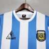 Zoom sur le col et logos du maillot vintage Argentine Domicile Coupe du Monde 1986