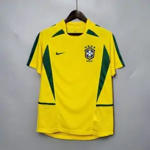 Vue avant du maillot vintage Brésil Domicile Coupe du Monde 2002