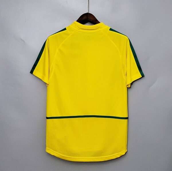 Vue arrière du maillot vintage Brésil Domicile Coupe du Monde 2002