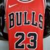 Zoom sur le flocage avant du maillot vintage Chicago Bulls Icon #Jordan 23
