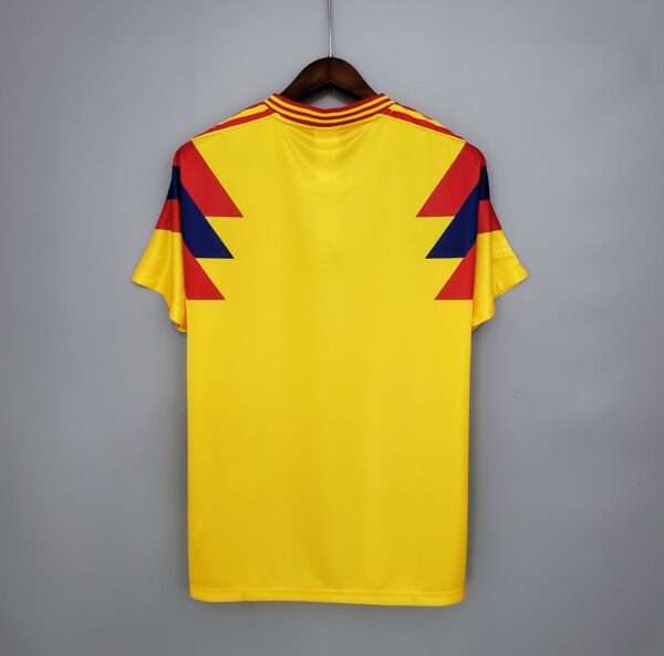 Vue arrière du maillot vintage Colombie Extérieur Coupe du Monde 1990