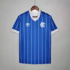 Vue avant du maillot vintage Glasgow Rangers Domicile 1982/1983