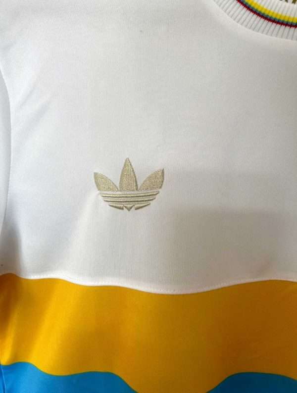 Vue sur le logo du maillot vintage Colombie "Centenaire"